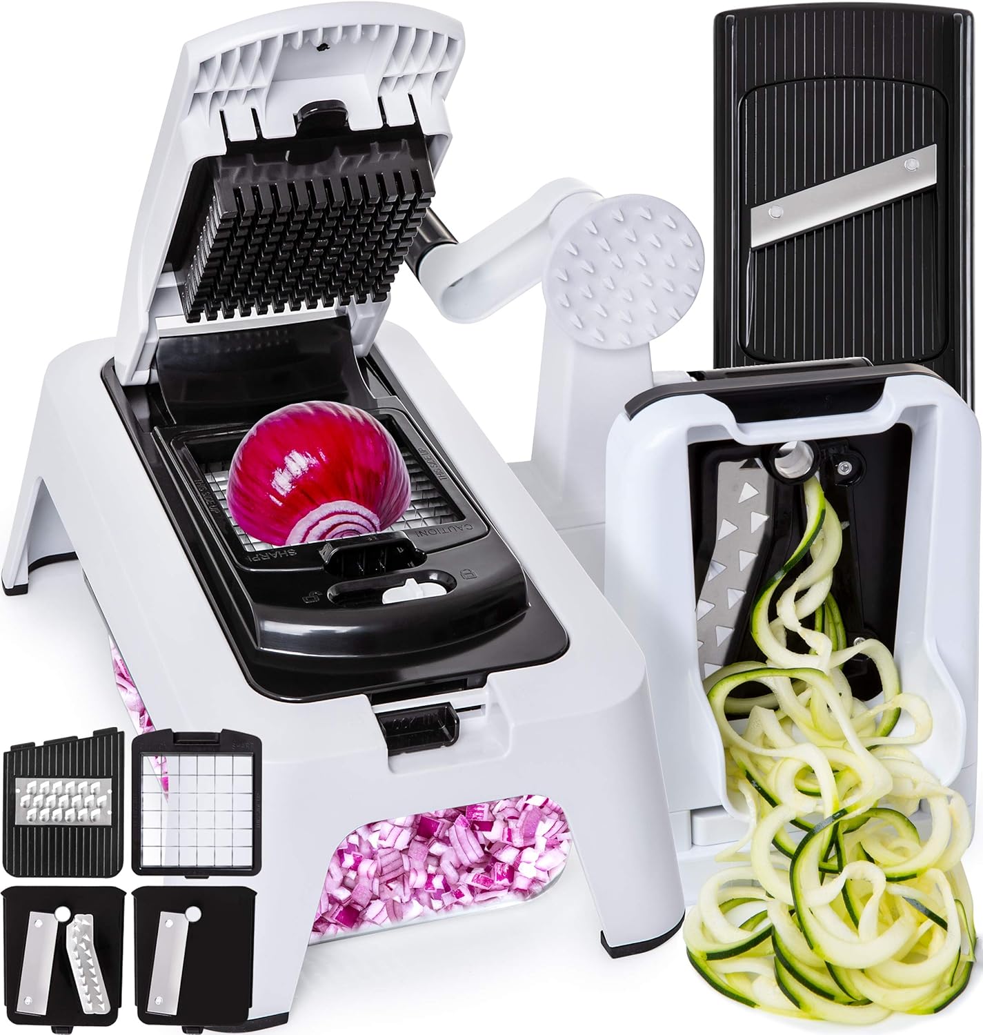 [3in1] Spiralizer Vegetable Slicer Adjustable Mandoline