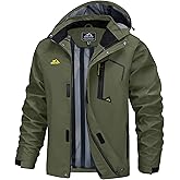 MAGCOMSEN Men's Lightweight Windbreaker Rain Jacket Raincoat with Detachable Hood for Hiking Fishing Activewear