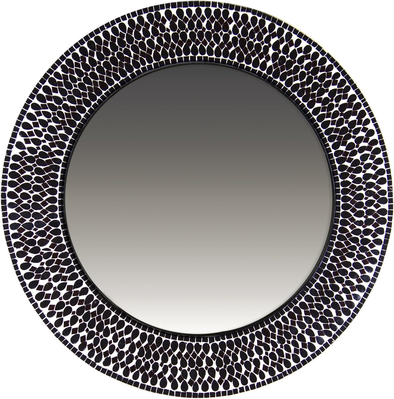 DecorShore 24" Black Frame Crackled Glass Mirror