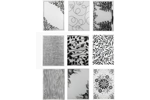 QSZKEER 9Pcs Plastic Embossing Folders for Card Making Embossing Machine Template Mold Paper Card Embossing Stencil Flower Leaf Embossing Folder for Scrapbook Photo Album DIY Craft Decoration,4.1 x 5.8inch