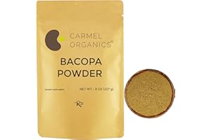 CARMEL ORGANICS Bacopa Monnieri/Brahmi Powder | 8 Ounce or 0.5 Lb/ 227 Grams(Pack of 1) | Natural and Pure Bacopa Powder Non-GMO | No Added Preservative