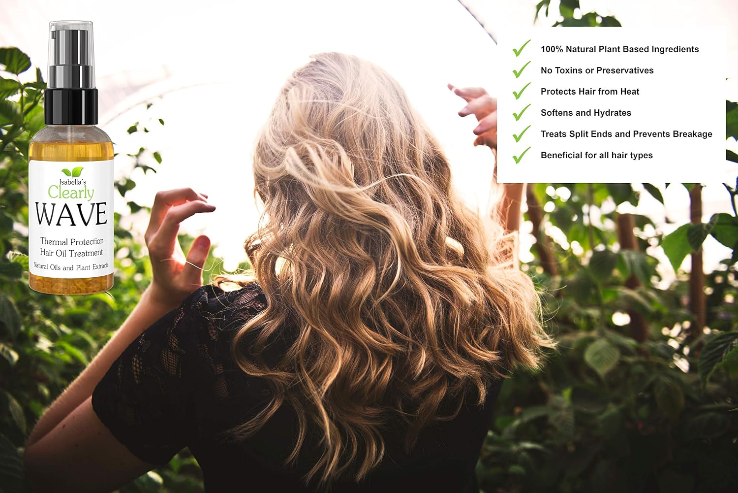 Clearly WAVE, Nourishing Hair Oil, Thermal Protector to Prevent Against Damage and Breakage, 60 ml (Pack of 1) - Image 4
