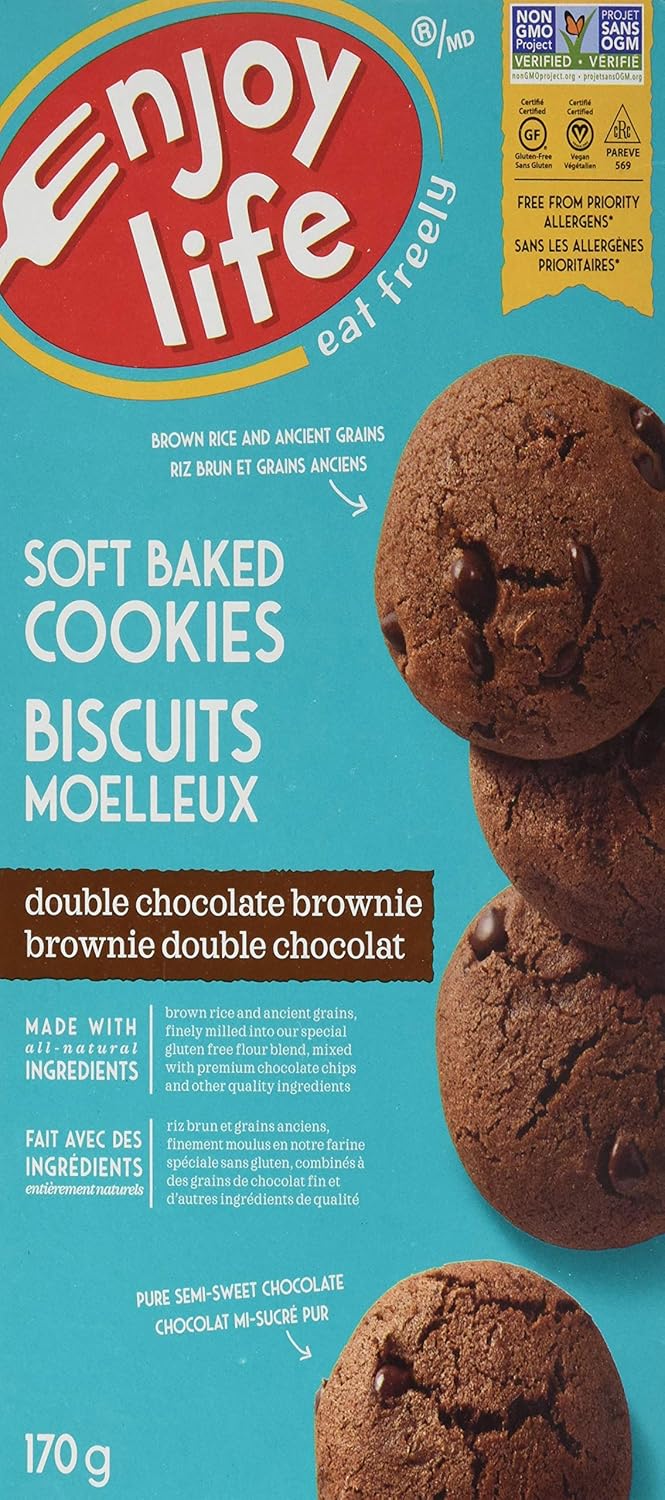 Enjoy Life Double Chocolate Brownie Soft Baked Cookies 170 Grams 853522000214 Amazon Ca Grocery
