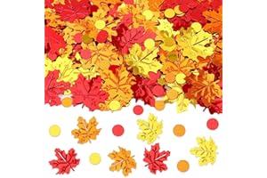 MARFOREVER Maple Leaf Fall Confetti, Thanksgiving Metallic Foil Confetti Autumn Leaves Sequins Sprinkles Table Scatter Centerpiece for Fall Thanksgiving Party Supplies Decorations