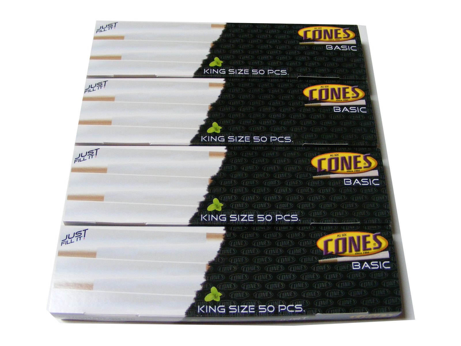 PreRolledCones 200 Pack King Size Pre Rolled Paper Smoking Cones - Natural - Just Fill