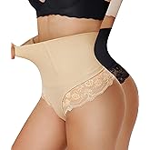 Nebility 2 Pack Tummy Control shapewear for Women Thong Underwear Panties Seamless Briefs Comfortable Stomach Butt Shaper
