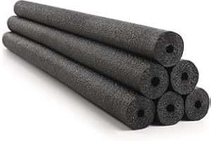 Hollowfly 6 Pack Jumbo Pool Noodles Swimming Floating Foam Tube Extra Large Hollow Bright Swimming Pool Noodles Bulk Heavy Duty for Adults(Black,55 x 3.5 Inch)