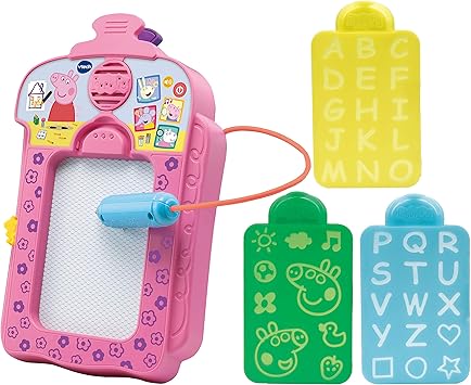 Vtech 80 198004 Peppas Colouring Board Toddler Toy Peppa Pig Learning Contents Letters Shapes Vocabularies Music Creativity Letters Amazon De Spielzeug