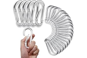 REDOVANT 50Pack Heavy Duty Carabiners M8 5/16" Spring Snap 3Inch Zinc-Galvanized Steel Carabiner Clips Chain Quick Links Safety Connector for Hammock Swing Fitness Gym Outdoor Supplies Boating