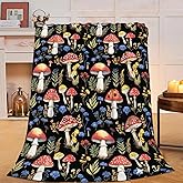 Red Mushroom Throw Blanket - Soft Plush Fleece Blankets- Cozy Mushroom Stuff Gifts for Women Girls Kids 40"X50"