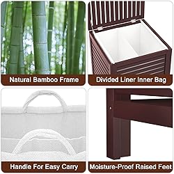 Homykic Bamboo Laundry Hamper with Lid, 120L Large