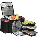 ActivEssential Insulated Meal Prep Lunch Box w/3 Full-Sized, Reusable Containers (8x6 inches, BPA-free) and HeatGuard Foil Insulation to Keep Healthy Meals Warm or Cool