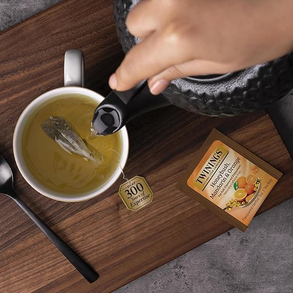 TWININGS HONEYBUSH MANDARIN & ORANGE HERBAL TEA – NATURALLY CAFFEINE-FREE TEA BAGS INDIVIDUALLY WRAPPED, 20 COUNT