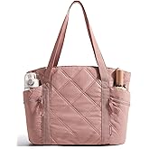 BAGSMART Crush Tote Bag for Women, 20L Puffer Work Tote with Zipper, Travel Essentials Quilted Nurse Hospital Bag