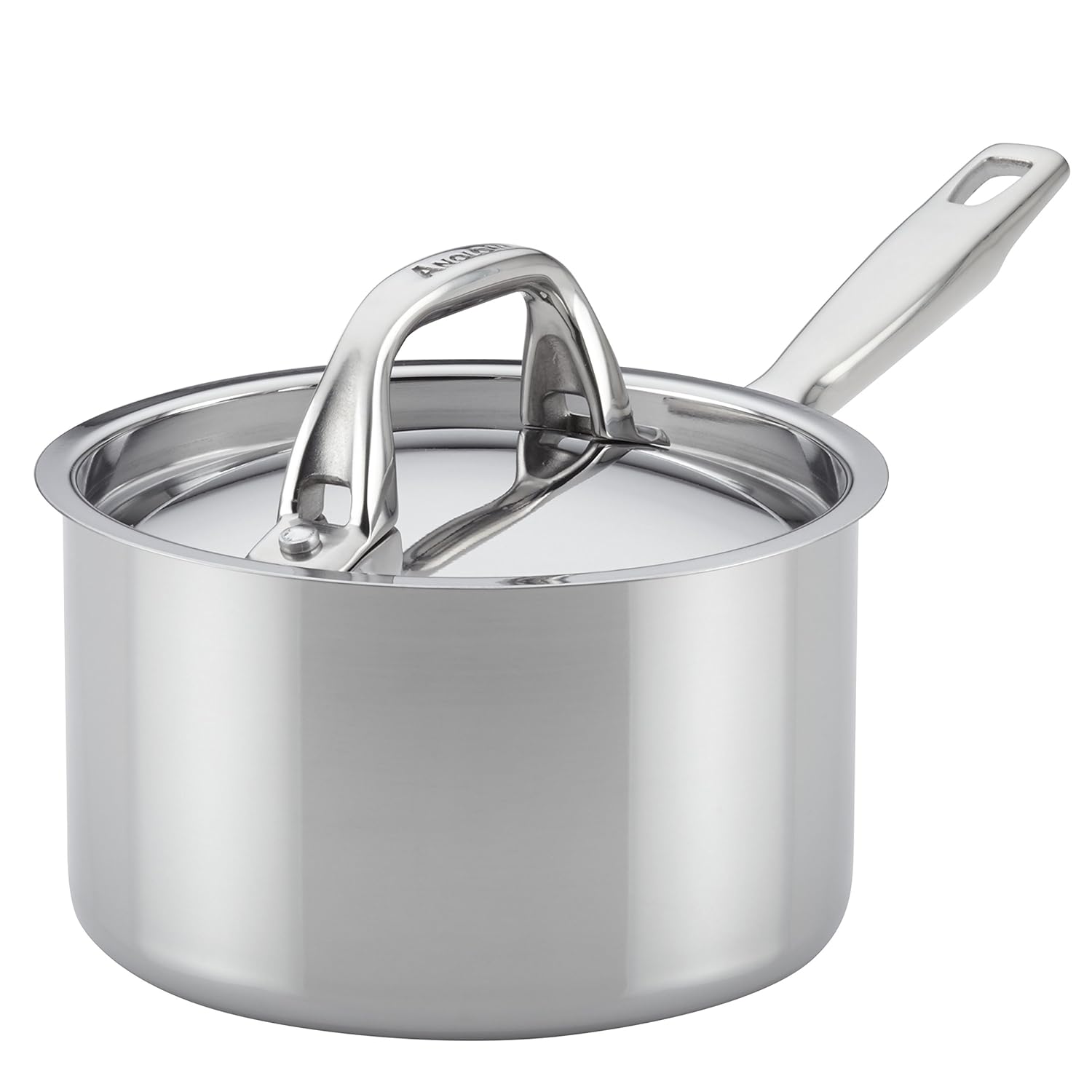 Anolon 31506 Tri-Ply Clad Stainless Steel Covered Saucepan, 2-Quart, Medium,