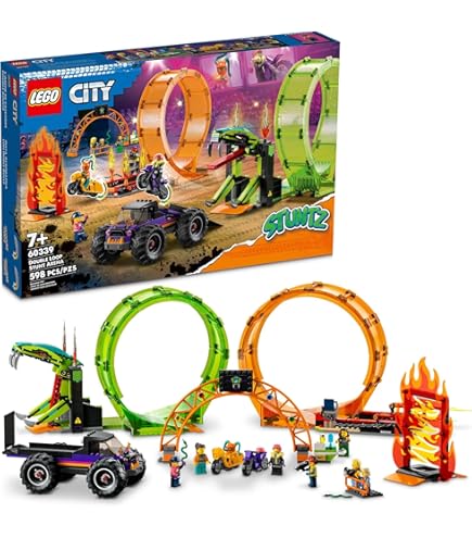 Amazon.com: LEGO City Stuntz Double Looping Stunt Arena