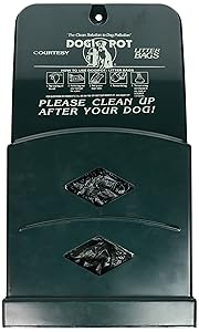 DOGIPOT 1007-2 Junior Bag Dispenser with Litter Bag Rolls, Polyethylene, Forest Green