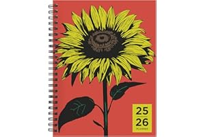TF Publishing July 2025 - June 2026 Andy's Sunflower Medium Weekly Monthly Planner - 12 Month Academic Planner 2025-2026 with Durable Cover, Thick Uncoated Paper, and Planning Stickers - 6.5in x 8in