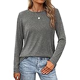 XIEERDUO Long Sleeve Shirts for Women Casual Crew Neck Basic Fall Tops Loose Fit Comfy