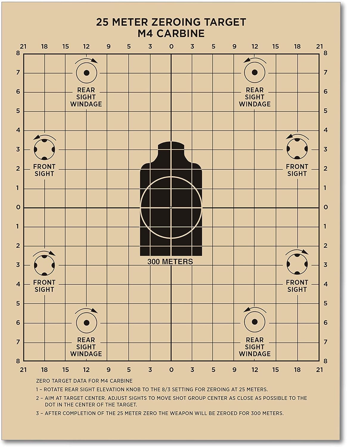 Rite In The Rain Weatherproof 25 Meter Target, 8 1/2" x 11", Tan, M16A2 / M16A4 Front, M4 Carbine Back, 100 Sheet Pack (No. 9125) : Sporting Goods : Sports & Outdoors
