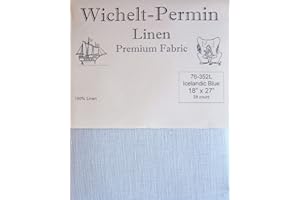 WICHELT-PERMIN Wichelt Permin 100% Linen Icelandic Blue 28 Ct 18" x 27" Cross Stitch Fabric