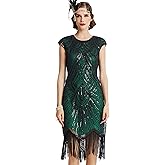 BABEYOND Women's Flapper Dresses 1920s Beaded Fringed Great Gatsby Dress