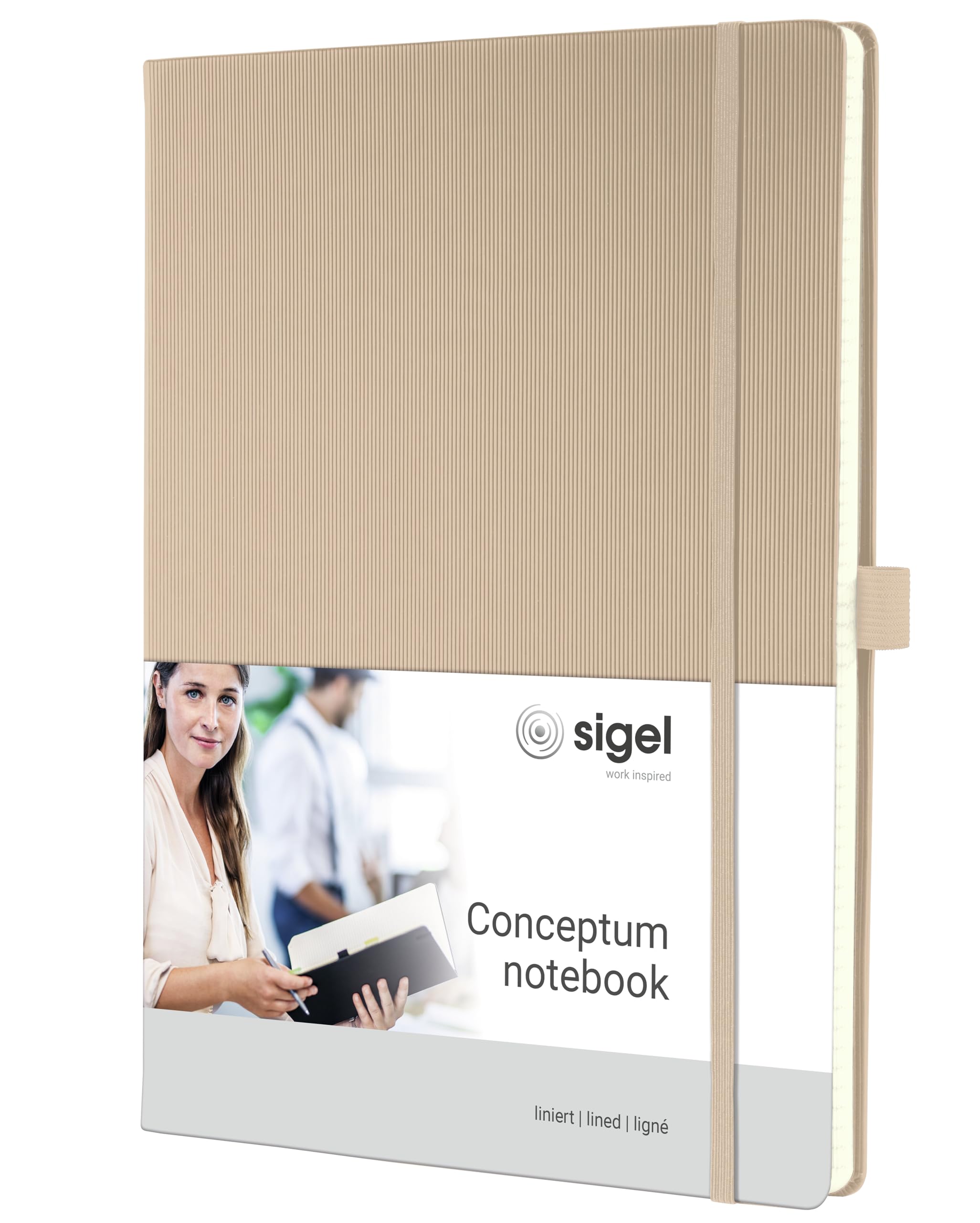 SIGEL CO641 Premium Notebook lined, A4, hardcover, Beige - Conceptum