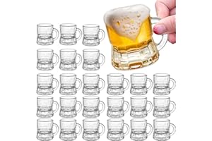 INFTYLE Beer Mug, Shot Glasses 2 oz Steins Beer Glass Mini Mason Clear Mugs Small Juice Cups Tasting Glasses for Drinking Bee