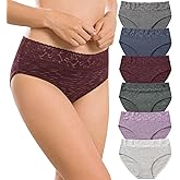 Cotton Hipster Panties for Women Lace Hiphugger Panties Bikini Underwear Pack