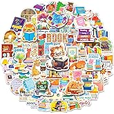 YTSQLER 100 PCS Book Stickers, Cute Vinyl Bookish Reading Stickers Bulk for Water Bottle Scrapbook Laptop Aesthetic Bookish Decals for Book Lovers Kids Teens Adults