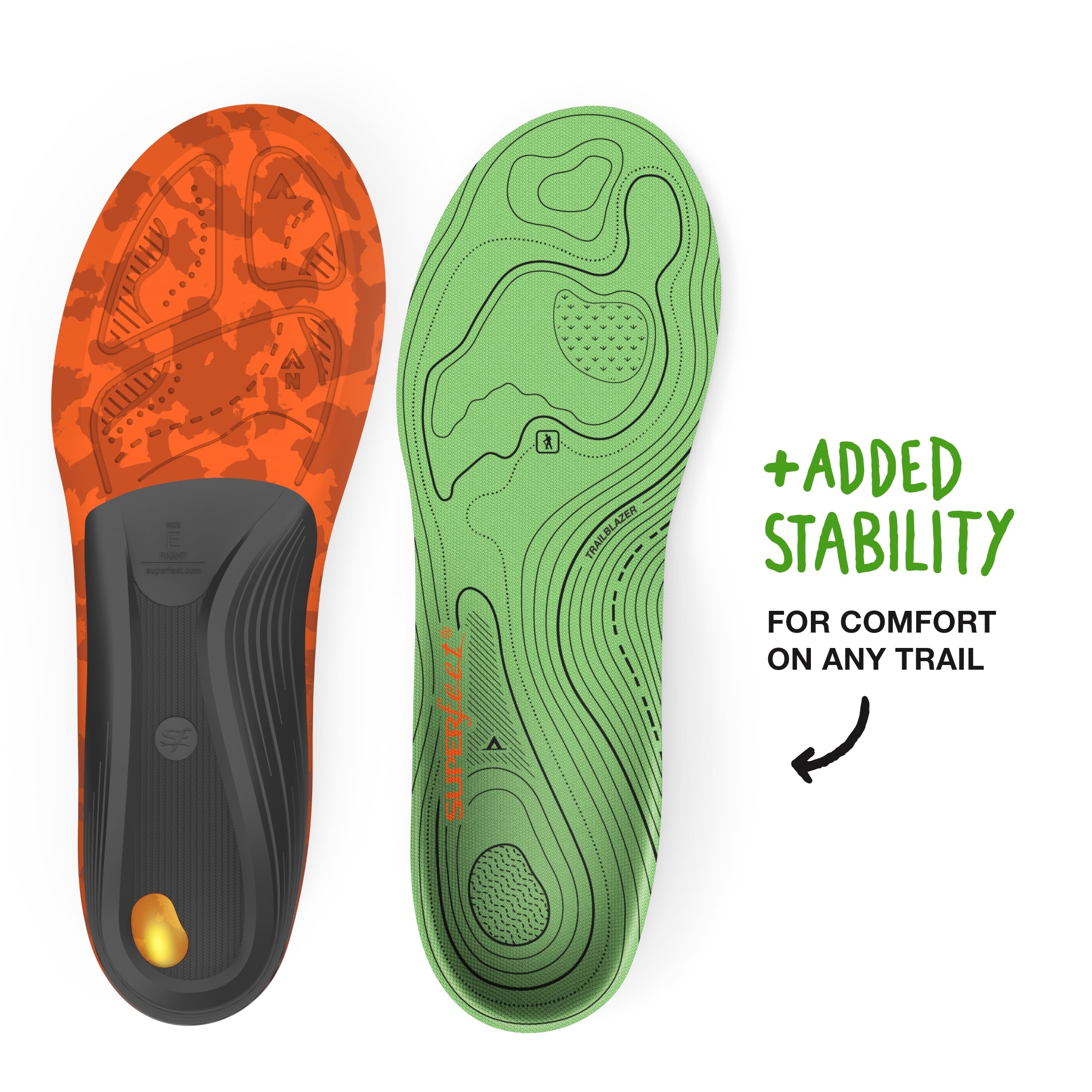 Superfeet Hike Support Insoles - Trim-to-Fit Comfort Carbon Fiber Orthotic Inserts for Hiking Boots or Shoes - Professional Grade - 9.5-11 Men, 10.5-12 Women