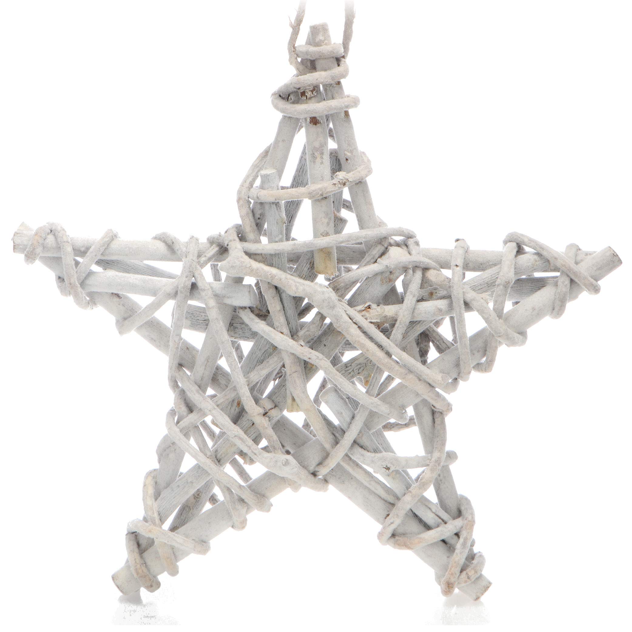 COM-FOUR® vine star - star-shaped decorative door wreath made of strong branches - white DIY natural decorative star for table, window, wall or door to decorate yourself (1 piece - star Ø 30cm white)