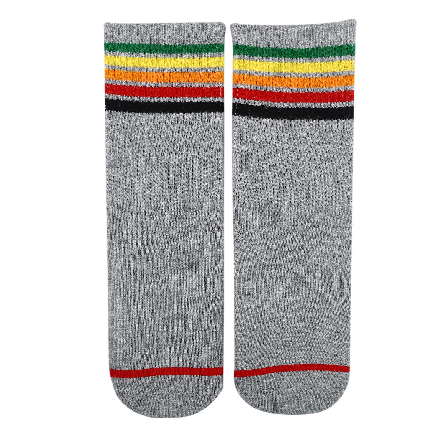 Womens Rainbow Crew Socks Stripes Casual Socks Cotton Hipster Dress Socks 3 Pairs