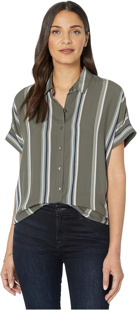 Splendid Damen Lily Loose Fit Short Sleeve Shirt Button Down Hemd