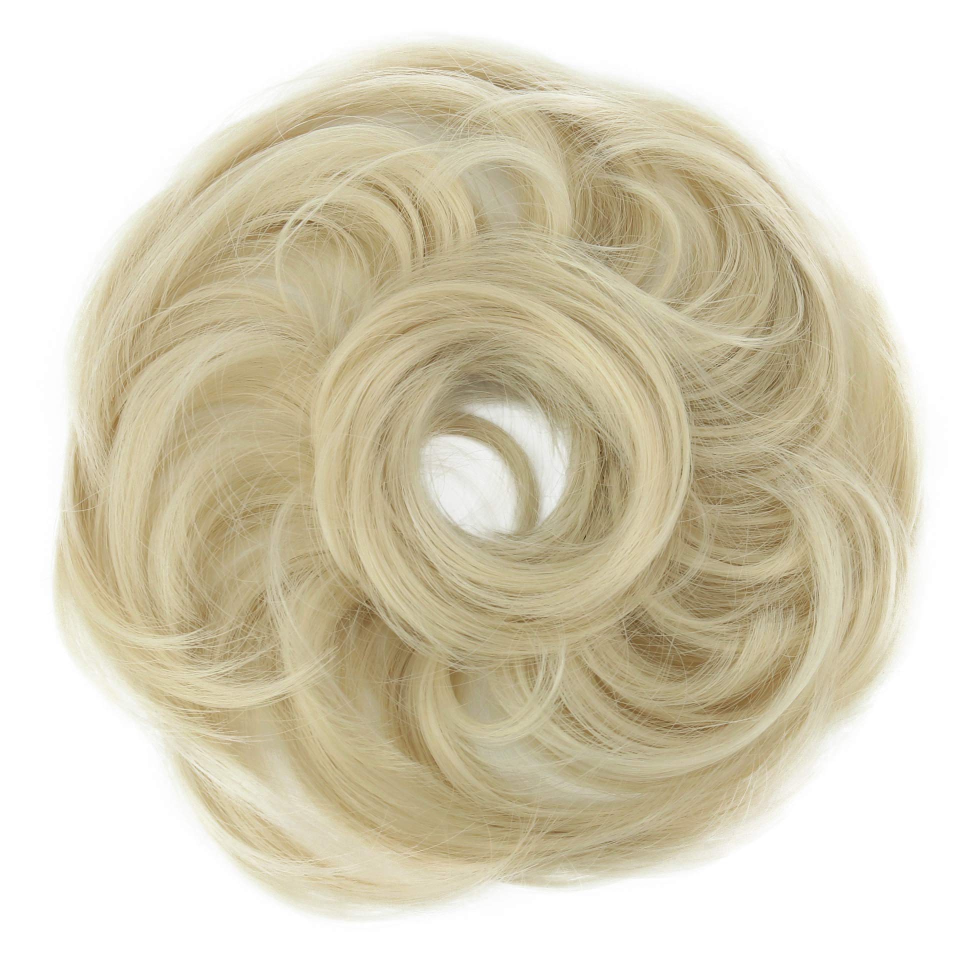 CAISHA Synthetic Fiber Hairpiece Scrunchie Scrunchy Updo Slightly Wavy Light Blonde Mix G17B