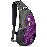 G4Free Sling Bag for Men Women, Small Crossbody Backpack Lightweight Chest Shoulder Bags for Travel, Outdoor and Sports (Purple)