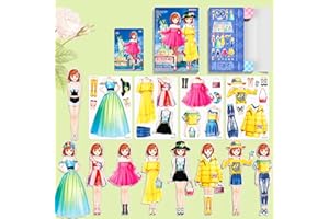 Daniel Axel Magnetic Dress Up Paper Doll,Magnet Princess Dress Up Dolls for Girls Ages 4-7 Kids,Travel Activities Road Trip Car Ride Interactive Learning Created Imagine Set Birthday Gift
