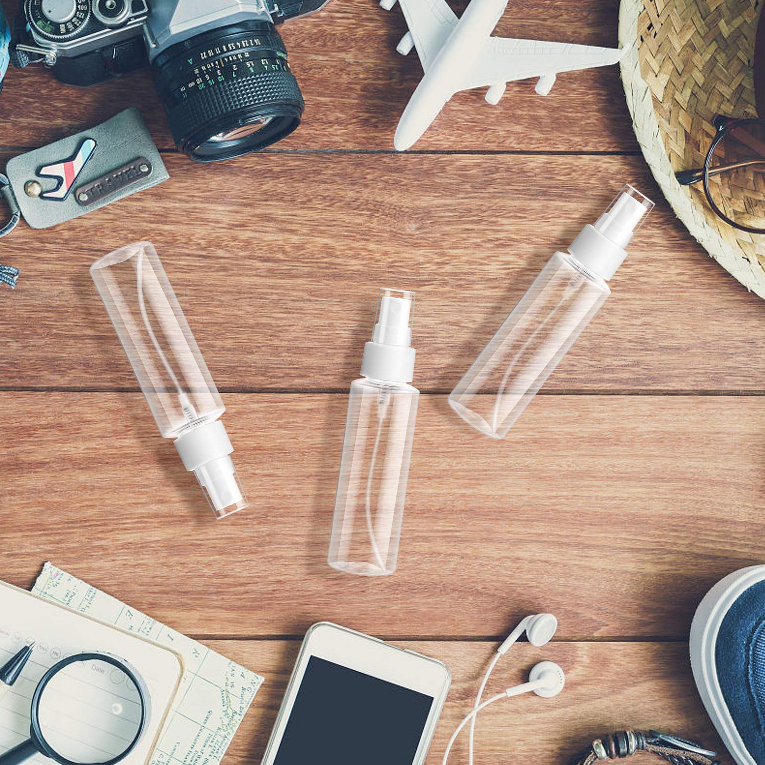 VEIDIA 6 Pack 100 ML Clear Spray Bottles Plastic Fine Mist Spray Bottle Container Refillable Makeup Cosmetic Atomizers Bottles for Cleaning, Hair, Perfumes, Liquids : Beauty