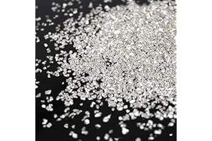 BONNY BOXX Irregular Crushed Glass Chips Sprinkles, 100g Metallic Chunky Glitter Stones for Nail Art, Resin Mold Filler, DIY Crafts, Vase Filler, Jewelry Making (Silver)