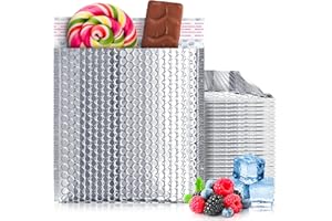 ABC Pack & Supply Metallic Bubble Mailers, 6 x 6 Inches. 25 Pack Self-Seal Thermal Bubble Mailer. Waterproof Aluminum Foil In