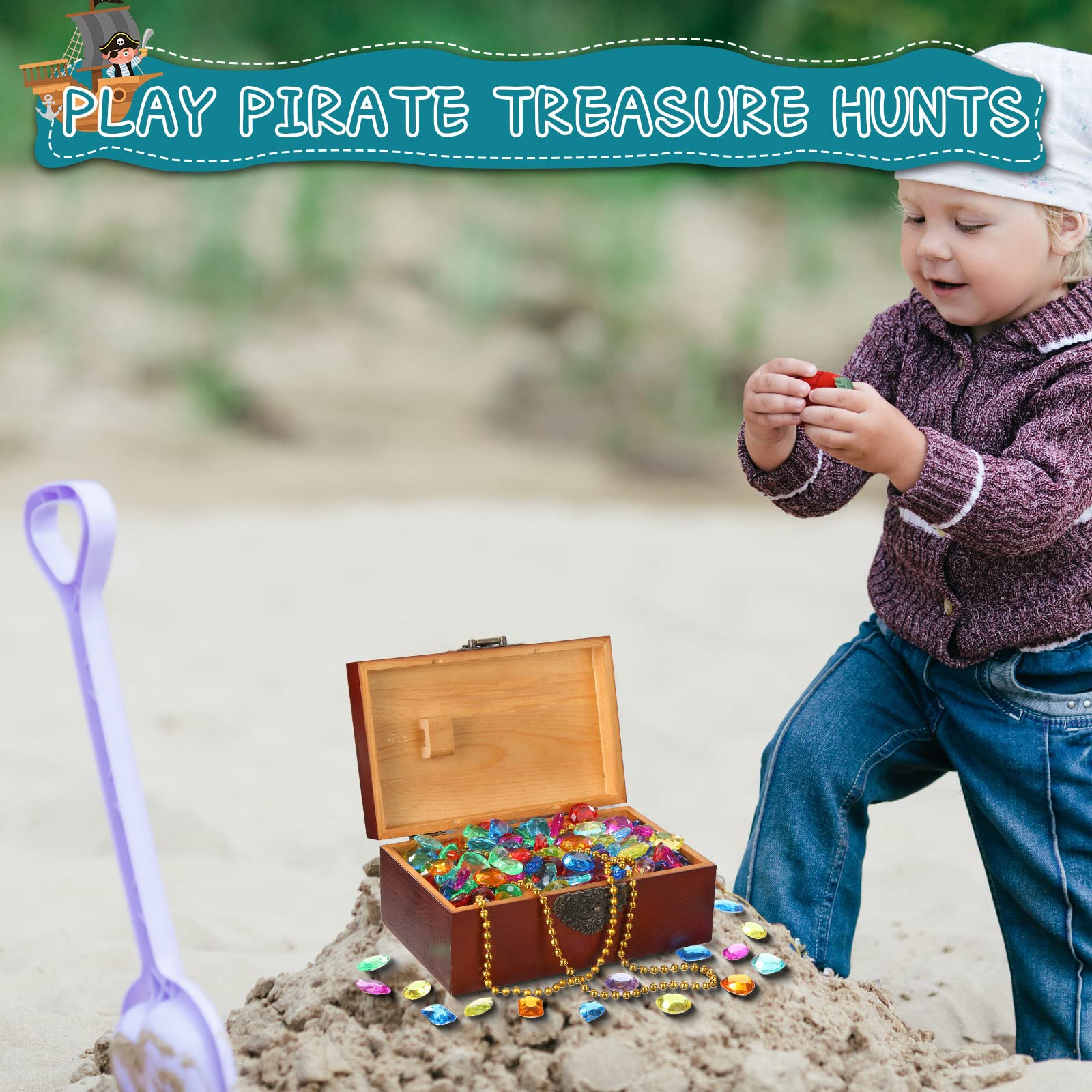 100 Pcs Toy Gems Pirate Treasure Jewels Bling Diamonds Jumbo Acrylic Large Fake Gems Vase Filler Multicolor Plastic Gemstones for Party Table Scatters Decorations Xmas Gift Filling Favors, 6 Styles