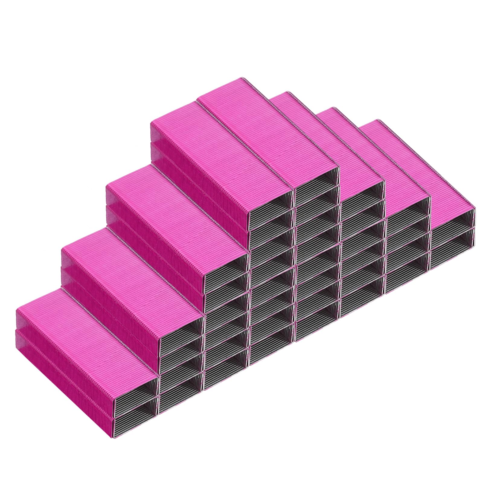 PATIKIL Staples, 8 Pack (1000 Pcs Each), #10 Mini 3/16 Inch Length, Rose Red, Jam Free for Home Office Supplies