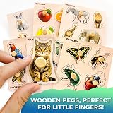 QUOKKA Wooden Puzzles for Toddlers 6 Set Peg Jigsaw 1-5 Years view 3
