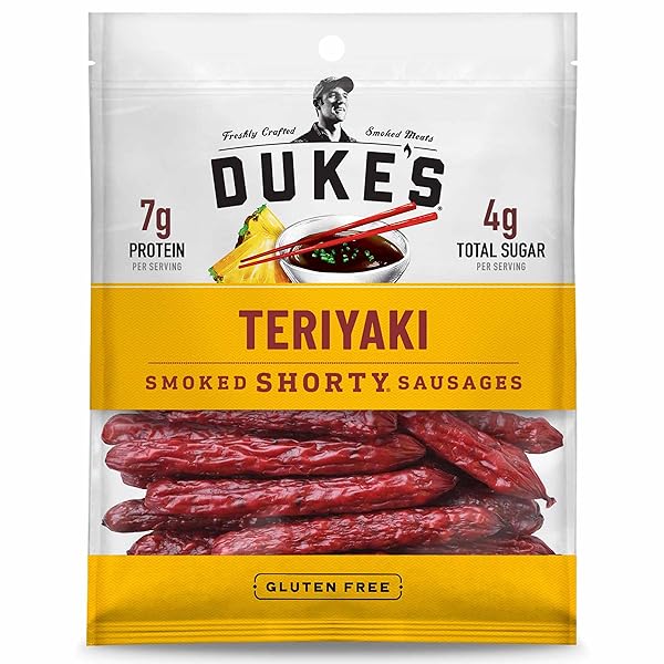 DUKE’S PORK TERIYAKI SMOKED SHORTY SAUSAGES, 7G PROTEIN...