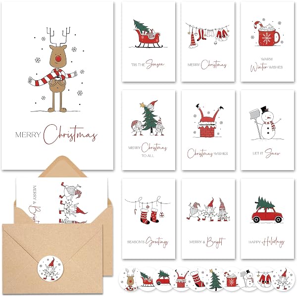 Amazon.com : AUDREE Christmas Cards With Envelopes & Matching Stickers (20 Pack 4 amazon-com-audree-christmas-cards-with-envelopes-matching-stickers-20-pack-4-x6-assortment-boxed-holiday-cards-thoughtful-gift-idea-for-friends-and-family-perfect-for-happy-holidays-cards
