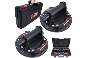 GDLIN Glass Lifting Suction Cups, 8" Vacuum Suction Cup for Lifting Large Glass, Hand-held Glass Lifter for Glass, Industrial Suction Cup Lifter with Handle, 220 lbs Load Capacity (2 Pack)