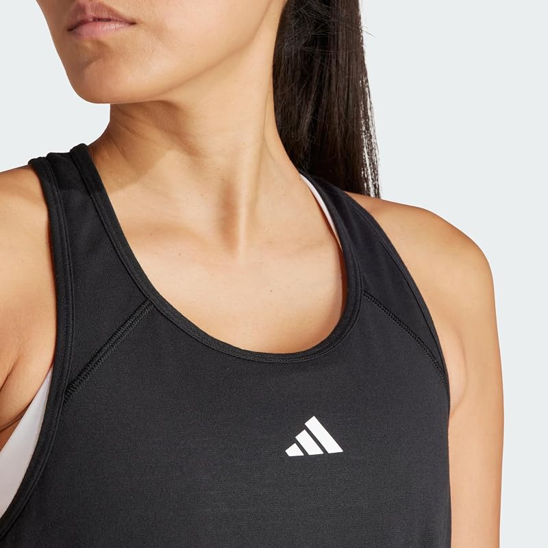 Donna Train Essentials Minimal Branding Racerback Tank Top Shirt, Black, XS