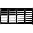 Repa Market Black Air Vent Cover 16" x 8" Inch (Outer Dimensions) - Steel Return Air Grilles - for Ceiling and Sidewall - HVAC - with Protection Screen (15.74'' x 7.87'' Inch)
