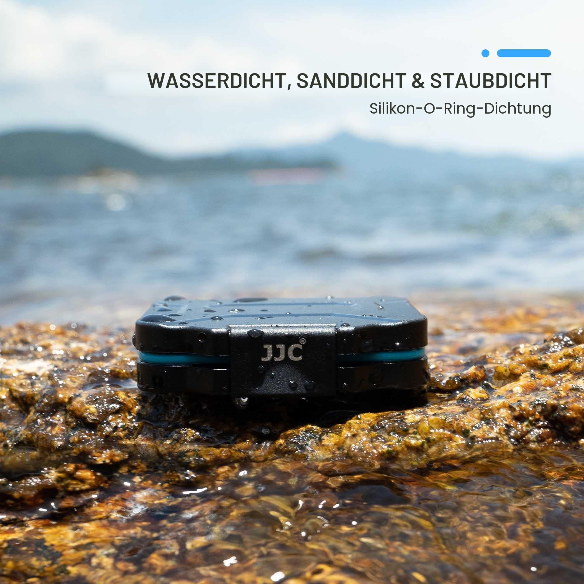JJC Speicherkarten Hülle Schlanker Halter für 4 SD SDXC SDHC und 8 Micro SD Micro SDXC Micro SDHC TF Karten, Wasserbeständiger Stoßfest Tragbare SD Card Aufbewahrungsbox Organizer 4