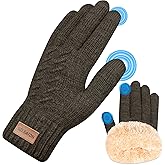 SELBATON Winter Gloves for Women Men With Fleece Lining Knit Stretchy Touch Screen Thermal Warm Gloves for Cold Weather